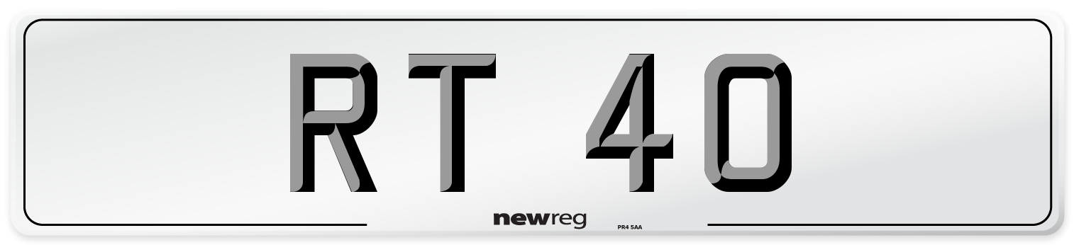 RT 40 Number Plate from New Reg